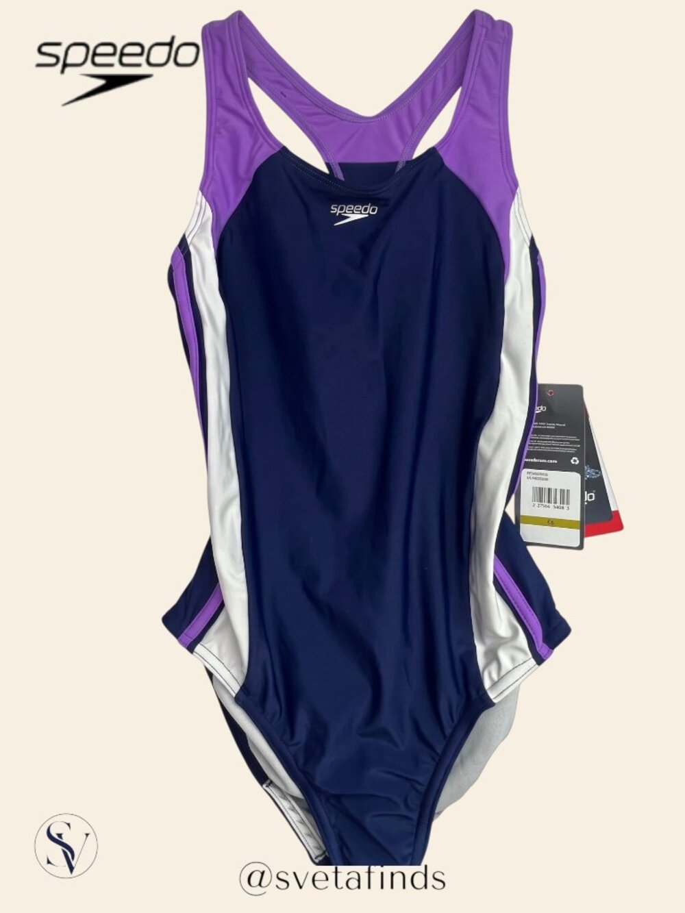 NWT Speedo Girls' Infinity Splice One Piece Swimsuit 14 (Girl)